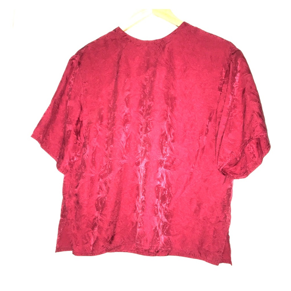 Rare Vintage SILKS red silk blouse size L